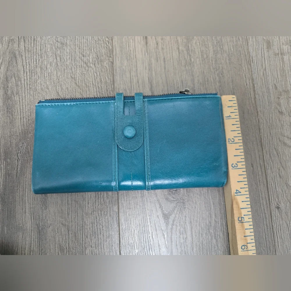 Roulens Leather Wallet Teal Turquoise Security Protected - Picture 4 of 7